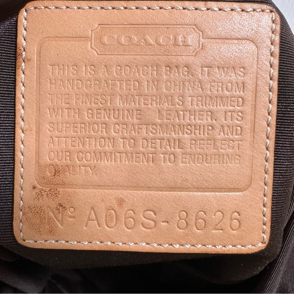 Coach Signature Canvas Vintage Tote Gold Snakeskin Embossed Leather - Picture 11 of 14